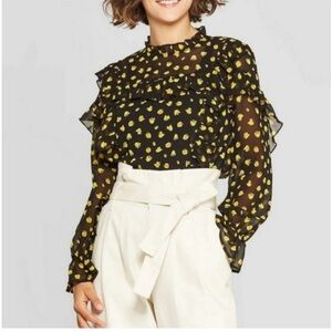 Who What Wear Sheer Blouse